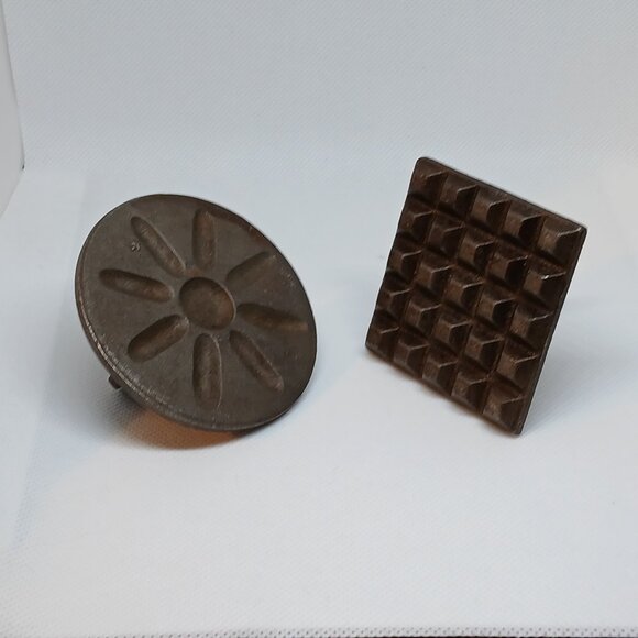 Vintage Antique Pair Ateco Cookie Press Pie Mold Cast Iron Baking Tools - Picture 3 of 14